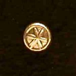 Close up of gold earring